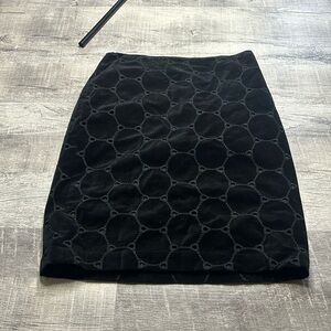 Boden Black Velvet Eyelet Circle Skirt